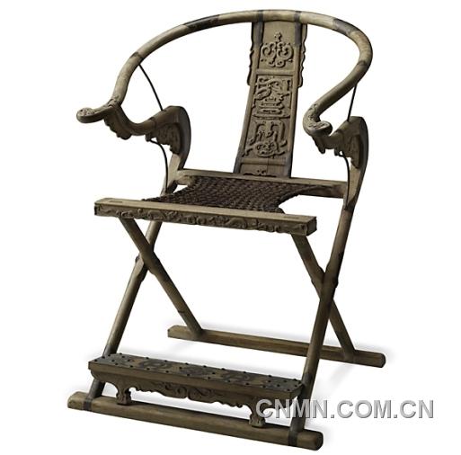 明式&middot;黃花梨浮雕螭龍捧壽紋交椅