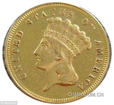 這枚3美元的硬幣是一名歐洲游客1997年在美國舊金山發現的。